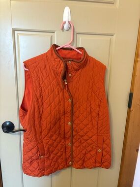 Talbots Orange Quilted Vest